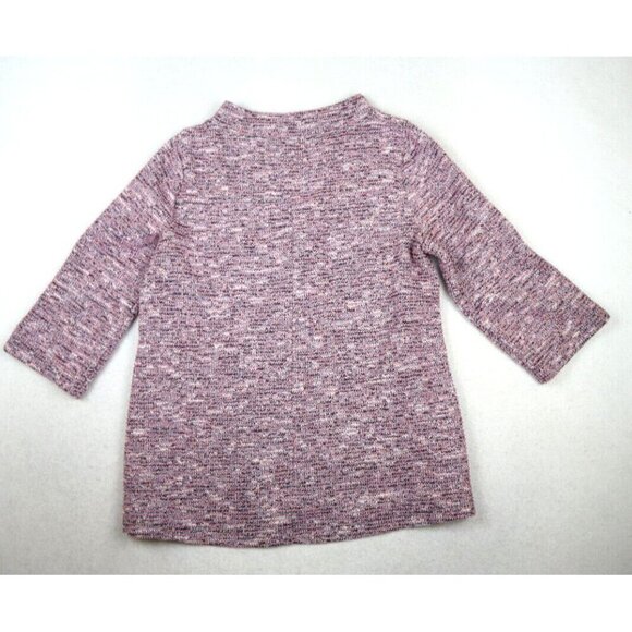 LOFT - WOMEN'S PINK 3/4 SLEEVE TEXTURED  PULLOVER STRETCH KNIT TOP - SIZE M - Picture 5 of 6